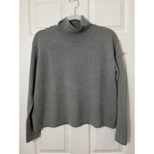 EVERLANE Turtleneck 100% Cashmere Boxy Sweater Pullover Gray Womens S Minimalist